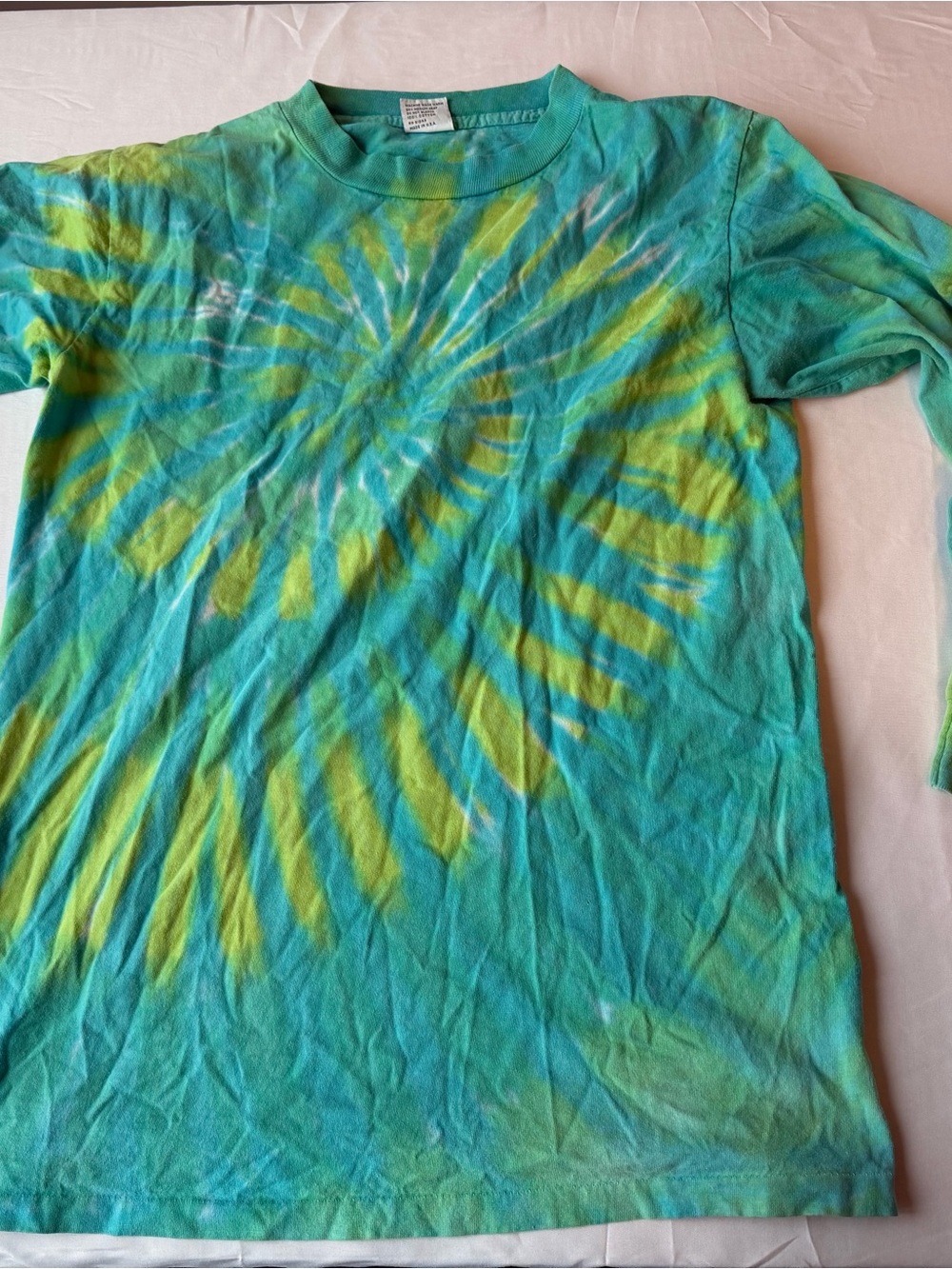Mens Y2K Sundog Tie-Dye Spiral T-Shirt - Green & Teal